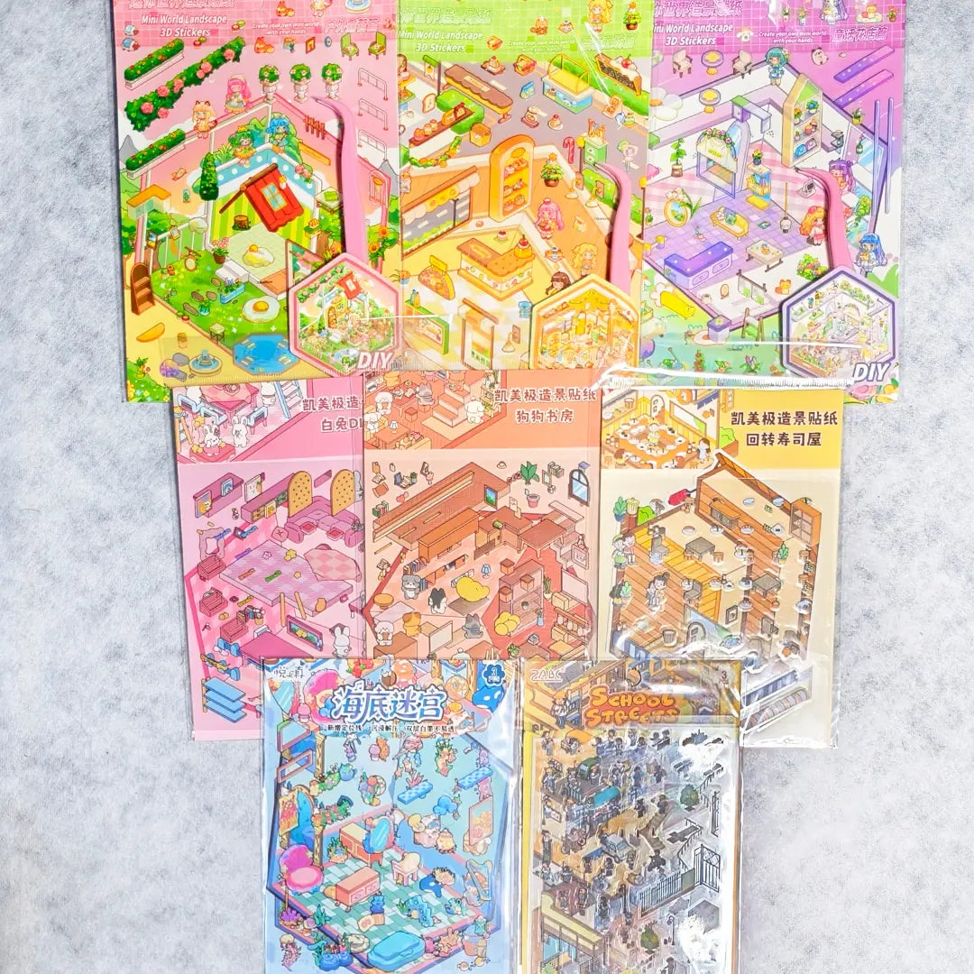 [New Arrival+10% Extra] Miniature World Stickers Blind Bag - Open in live