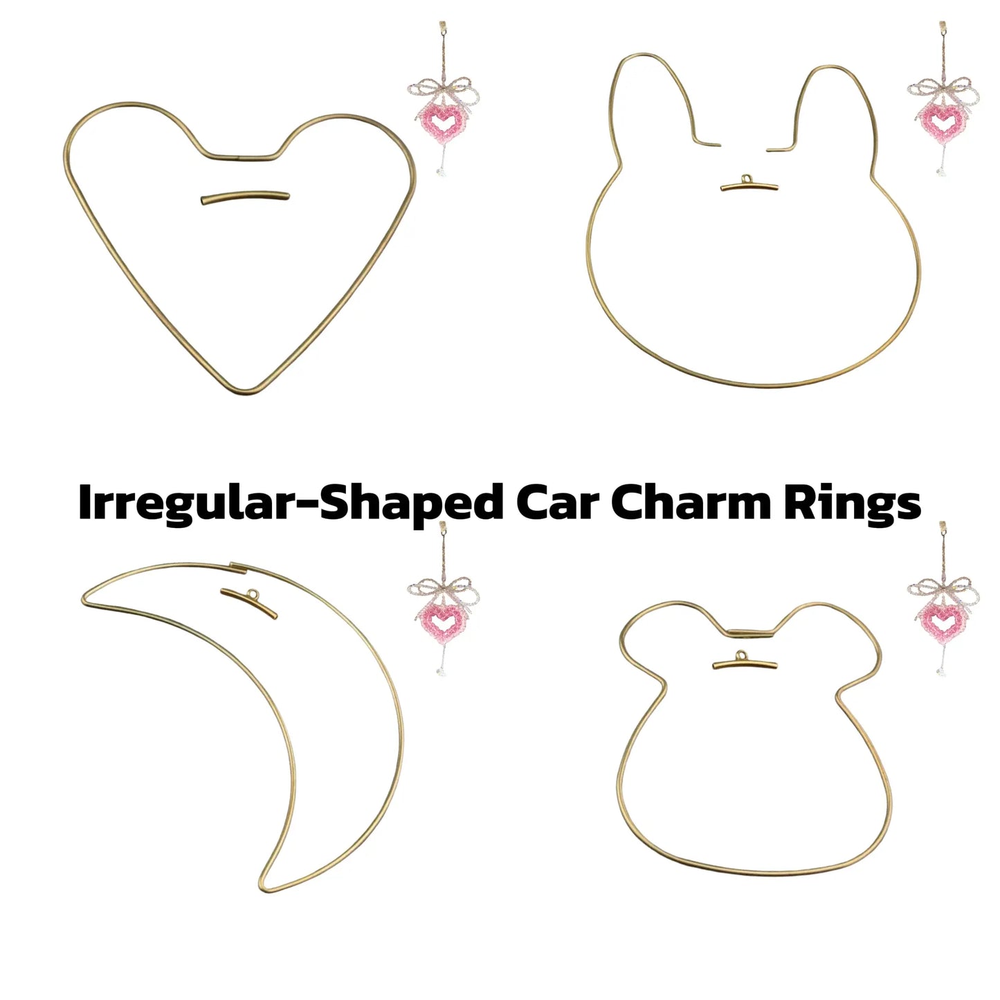 【Offline-Packing】Irregular-Shaped Car Charm Rings for Car Hanging/Hanging