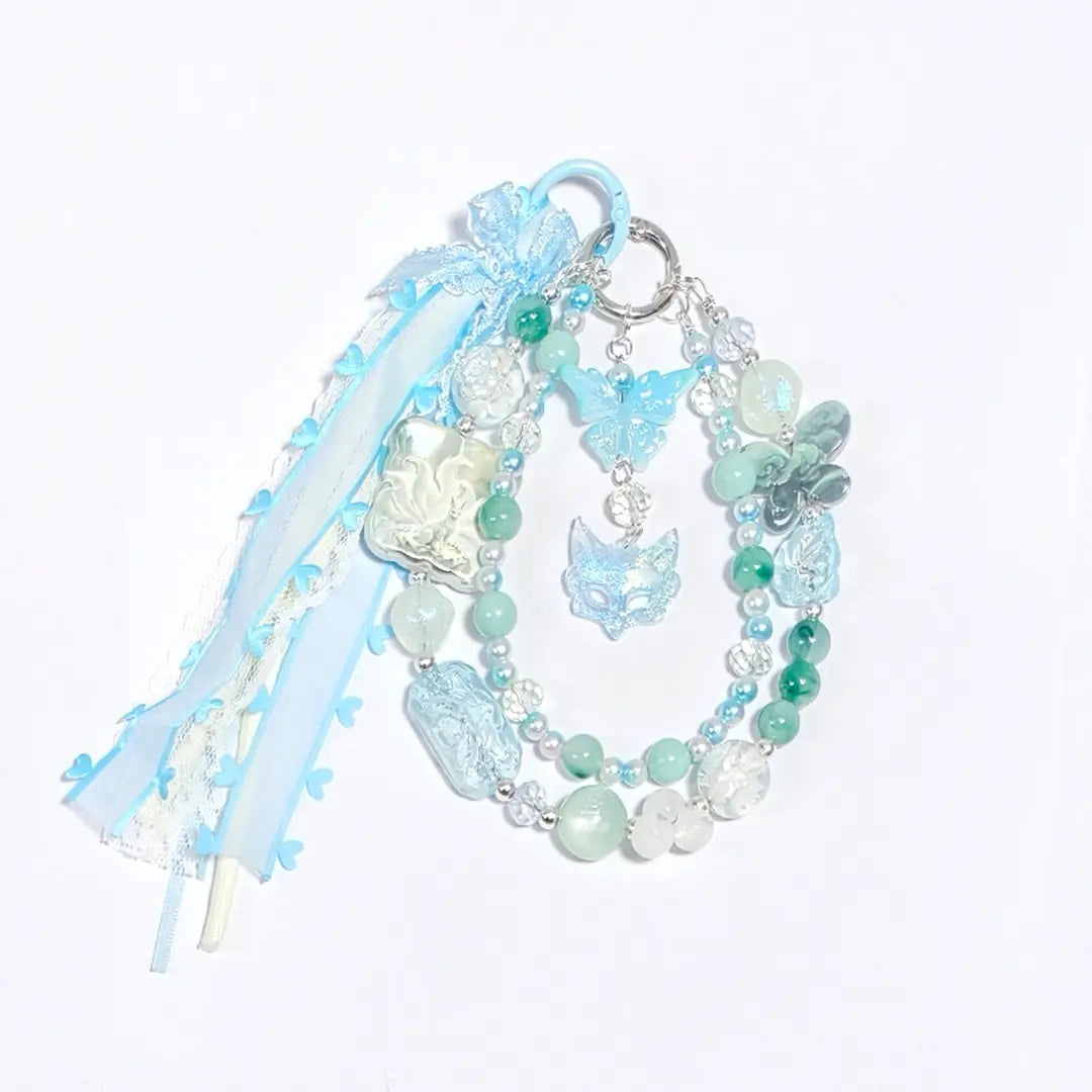 [New Arrival+1 Scoop] Azure Nine-Tailed Fox for Bracelet/Hanging/Pen - Open in live