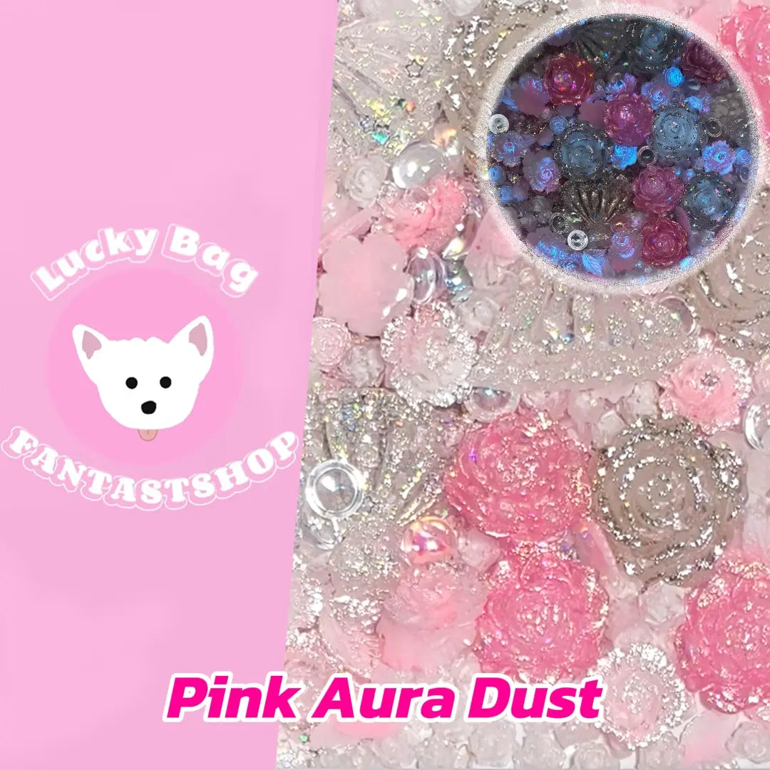 [New Arrival+1 Scoop] Pink Aura Dust for Nail Decor/Pen/Pen Bead/Keychain/Sticker Decor - Open in live