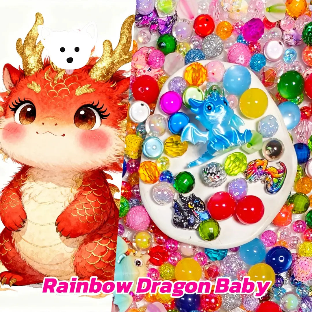 [New Arrival+2 Scoop] Rainbow Dragon Baby for Bracelet/Hanging/Pen - Open in live