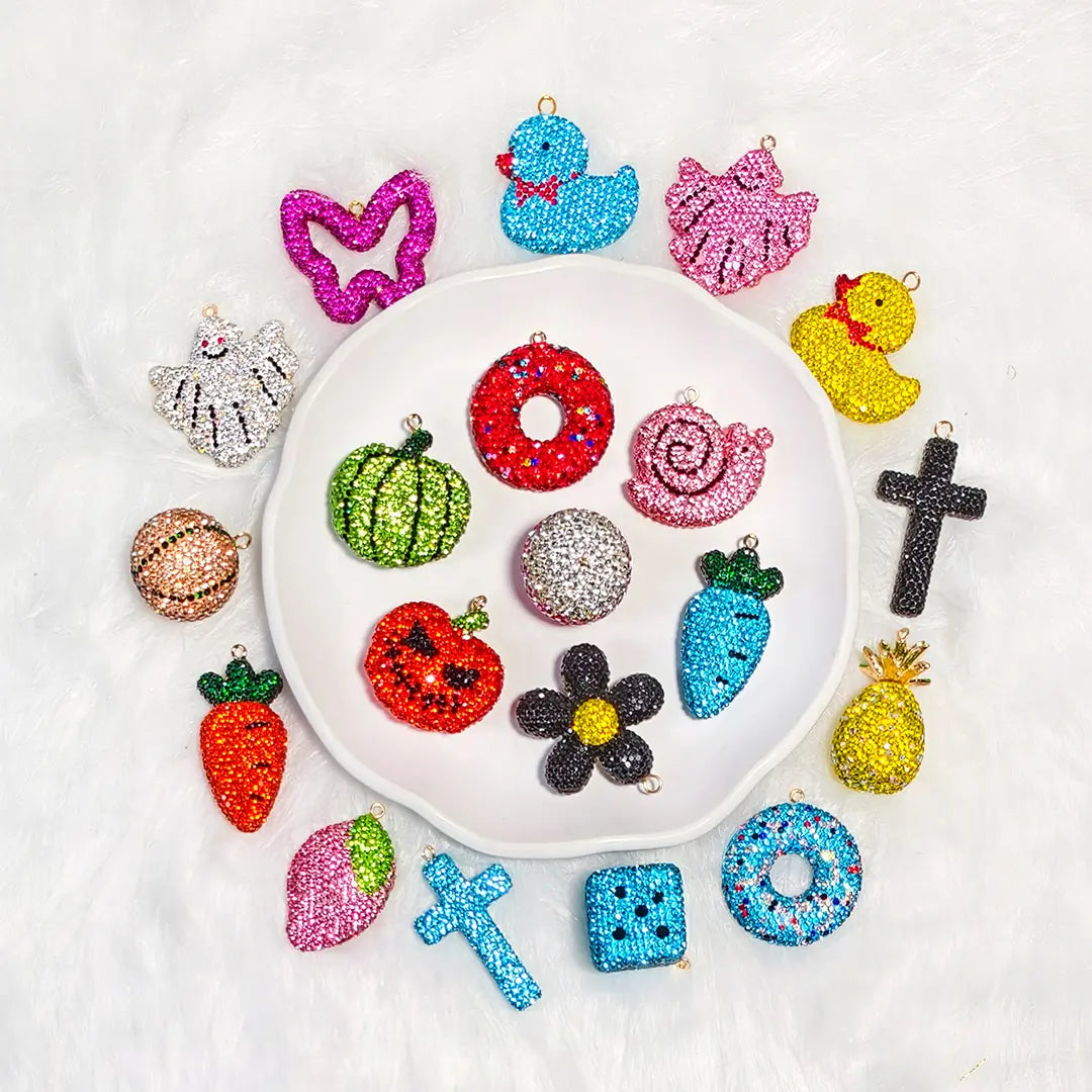 [New Arrival+10% Extra]  Clay Rhinestone Keychains Blind Bag - Open in live