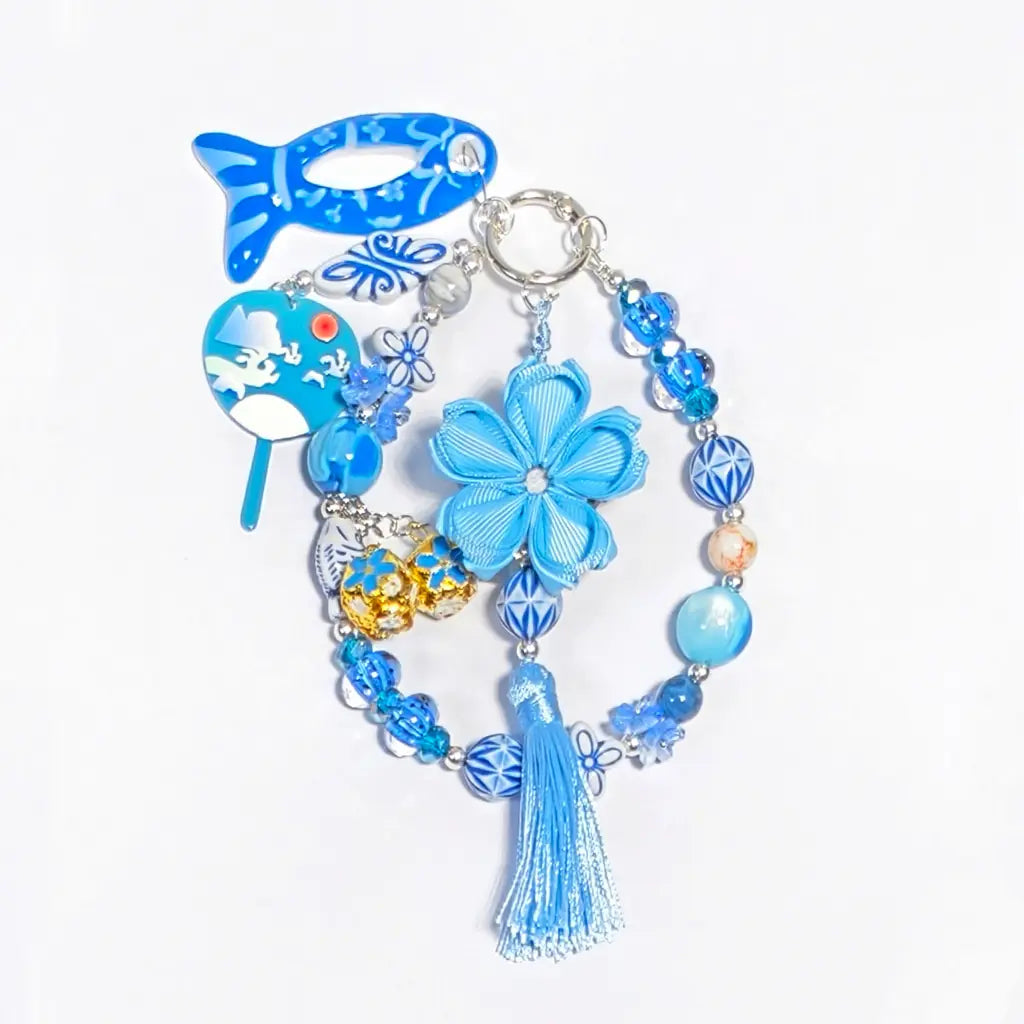 [New] Blue Ukiyo for Bracelet/Hanging/Pen - Open in live