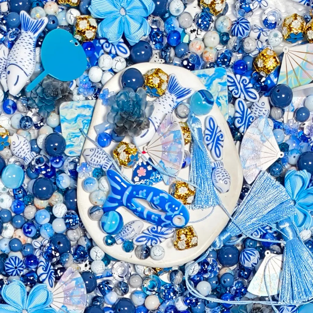 [New] Blue Ukiyo for Bracelet/Hanging/Pen - Open in live