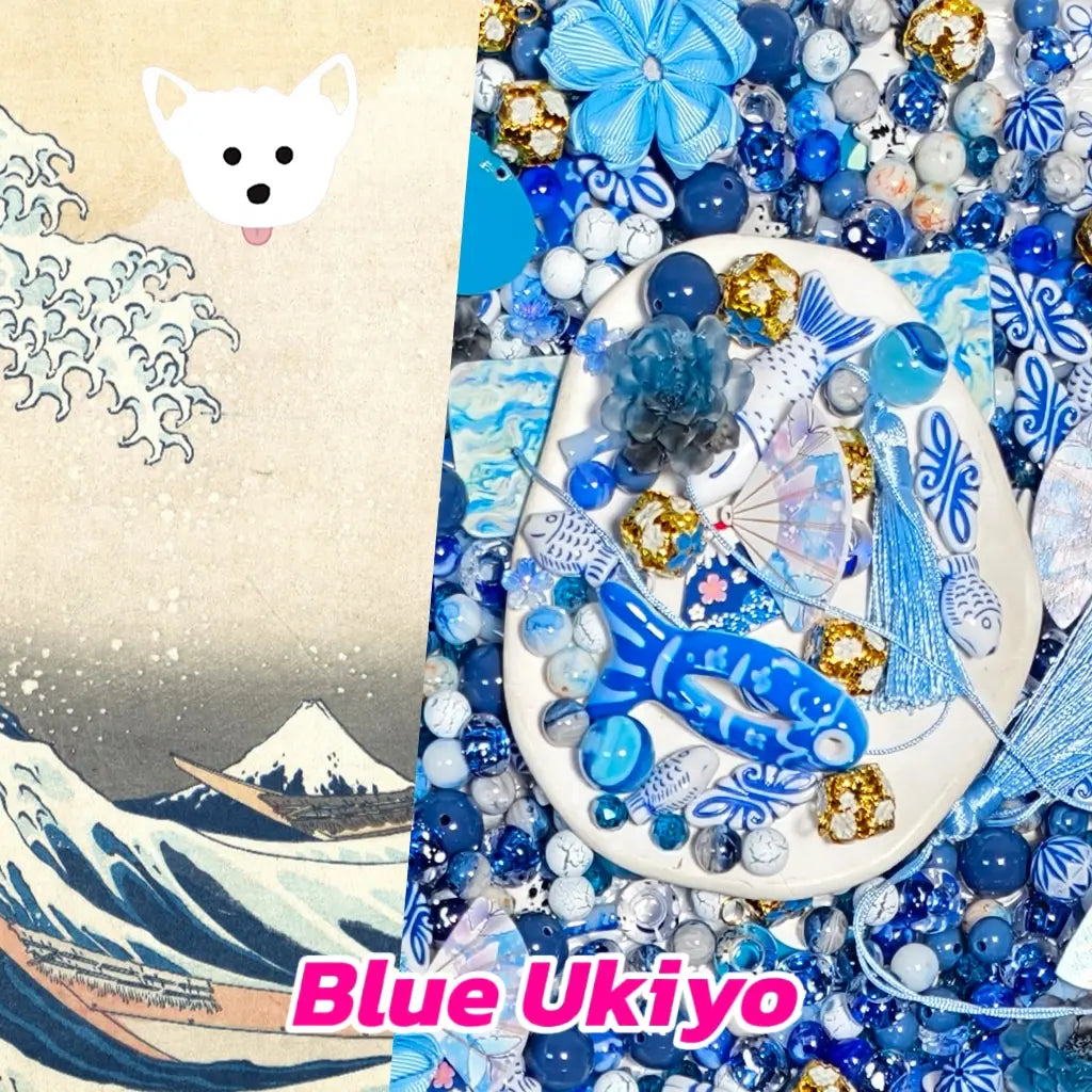 [New] Blue Ukiyo for Bracelet/Hanging/Pen - Open in live