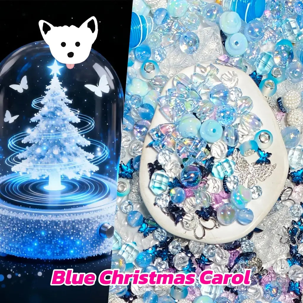 [New Arrival+2 Scoops] Blue Christmas Carol for Bracelet/Phone Chain/Pen - Open in live