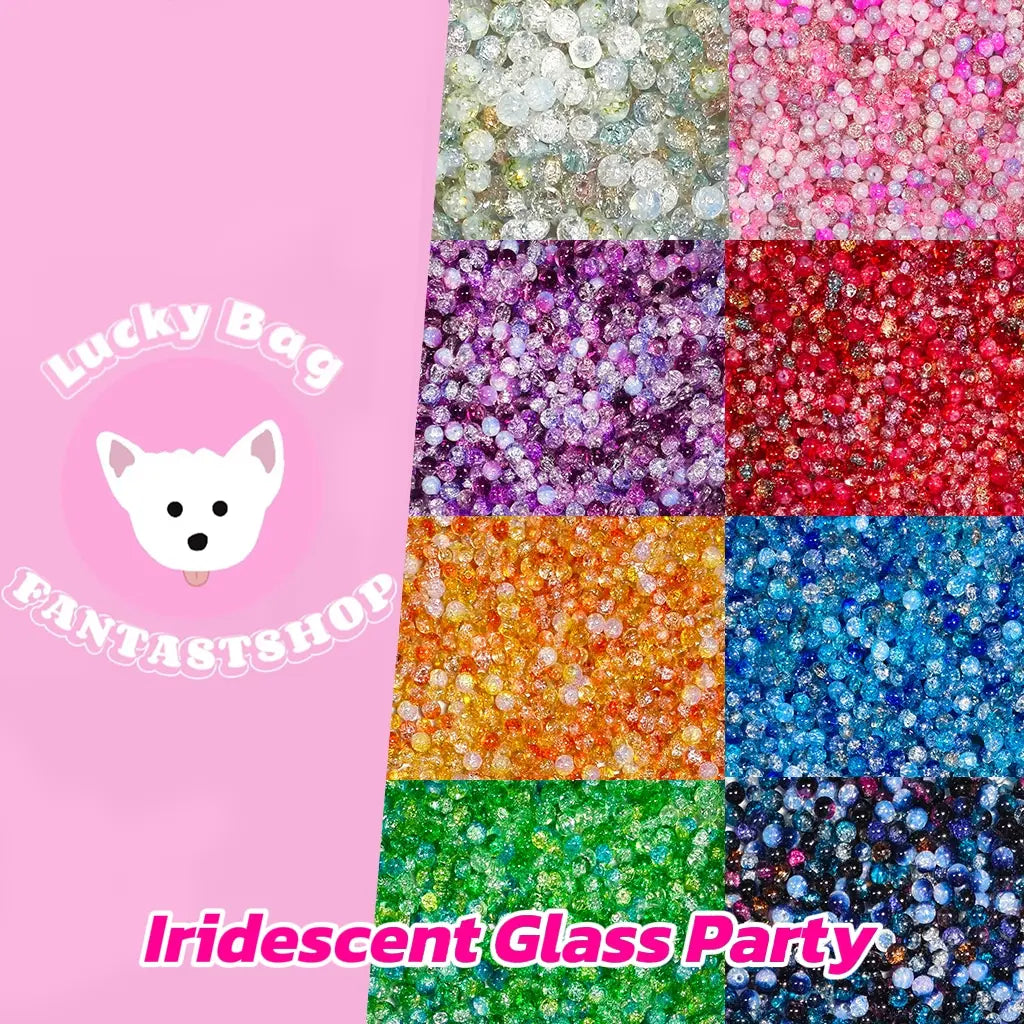 [FTS Mix Box] Iridescent Glass Party for Bracelet/Hanging - Open in live