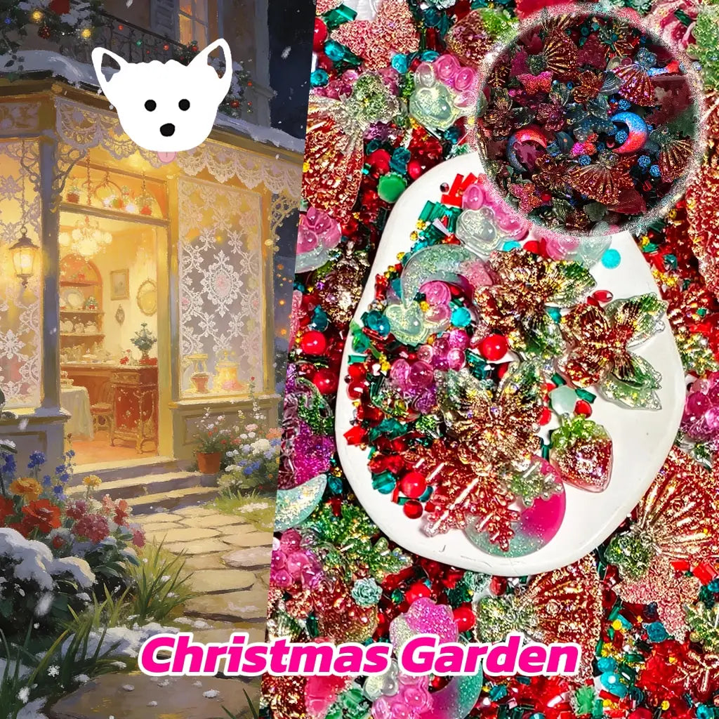[New Arrival+2 Scoops][Limited Special] Christmas Garden for Nail/Fancy/Keychain/Adhesive Decor - Open in live