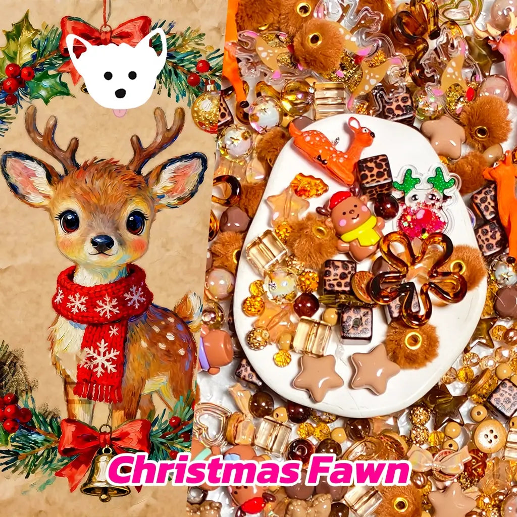 [New Arrival+2 Scoops] Christmas Fawn for Bracelet/Phone Chain/Pen - Open in live