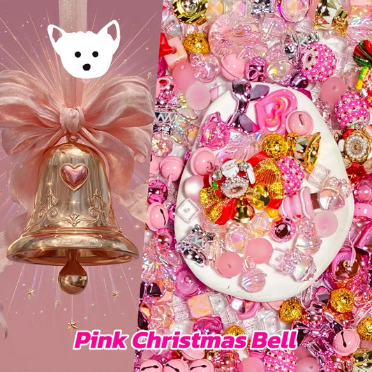 [New Arrival+2 Scoops] Pink Christmas Bell for Bracelet/Hanging/Pen - Open in live