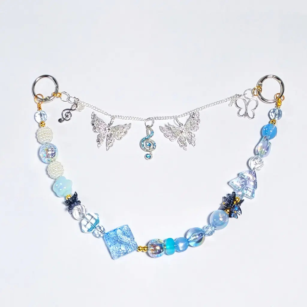 [New Arrival+2 Scoops] Blue Christmas Carol for Bracelet/Phone Chain/Pen - Open in live
