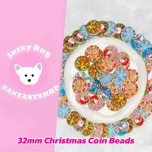 [New Arrival] 32mm Christmas Coin Beads for Pen - Open in live