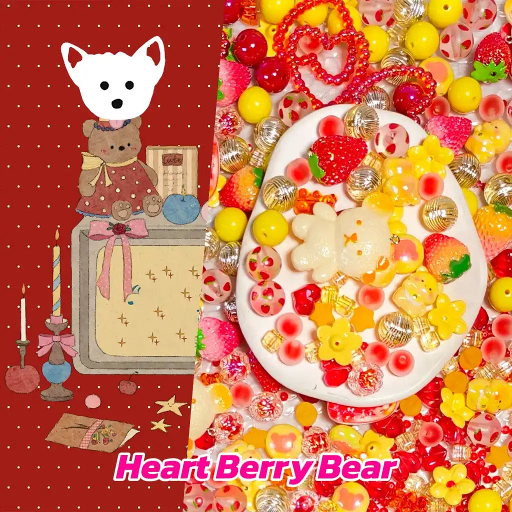 [New Arrival +2 Scoops] Heart Berry Bear for Bracelet/Hanging/Phone Chain/Pen - Open in live
