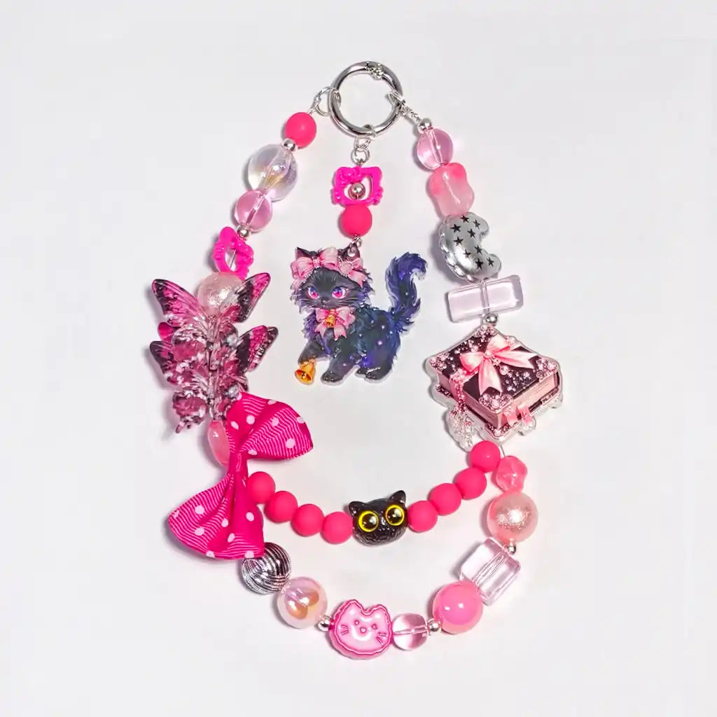 [New Arrival +2 Scoops] Gothic Kitty for Bracelet/Hanging/Phone Chain - Open in live