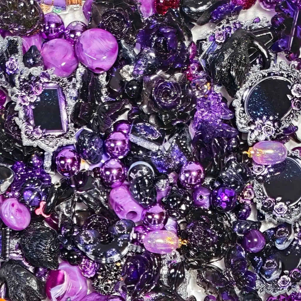 [New Arrival+1 Scoop] Purple Night Rose for Phone Chain/Hanging/Pen - Open in live