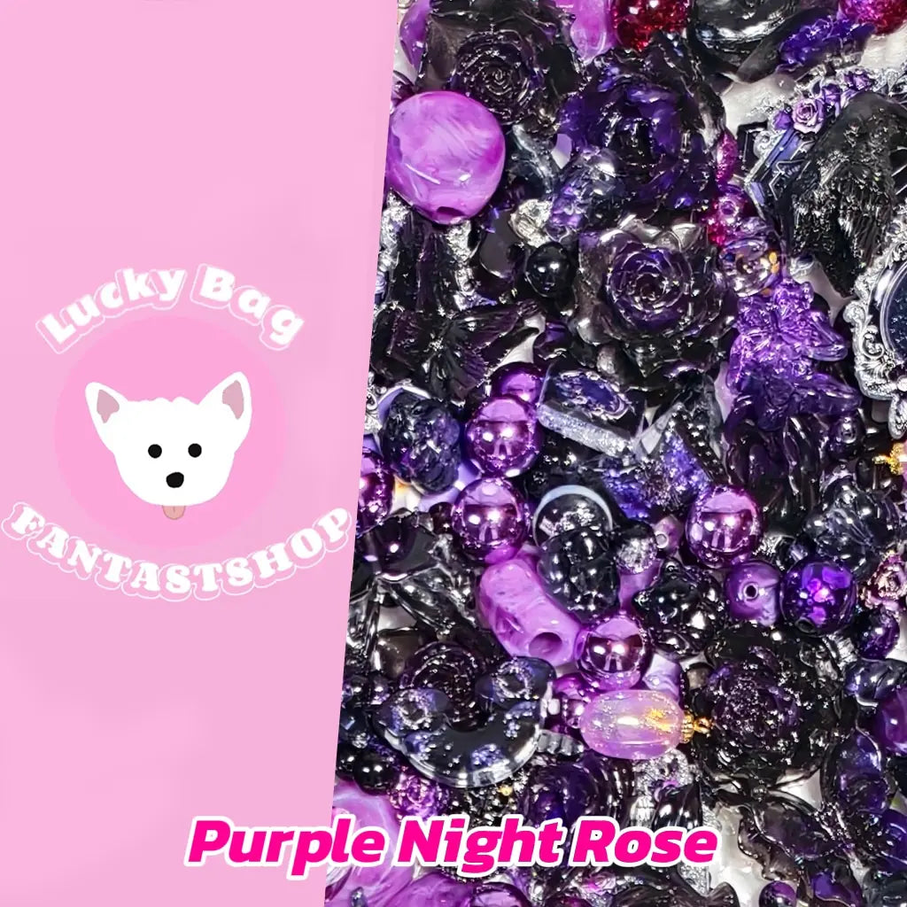 [New Arrival+1 Scoop] Purple Night Rose for Phone Chain/Hanging/Pen - Open in live