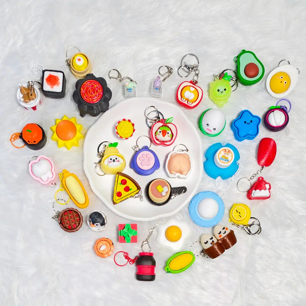 [New Arrival+10% Extra] Fidget Button Keychain Blind Bag - Open in live