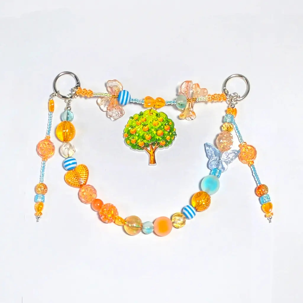[New Arrival+2 Scoops] Orange Fall Azure for Bracelet/Hanging/Phone Chain - Open in live