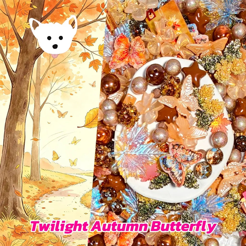 [New Arrival+2 Scoops] Twilight Autumn Butterfly for Bracelet/Hanging/Phone Chain - Open in live