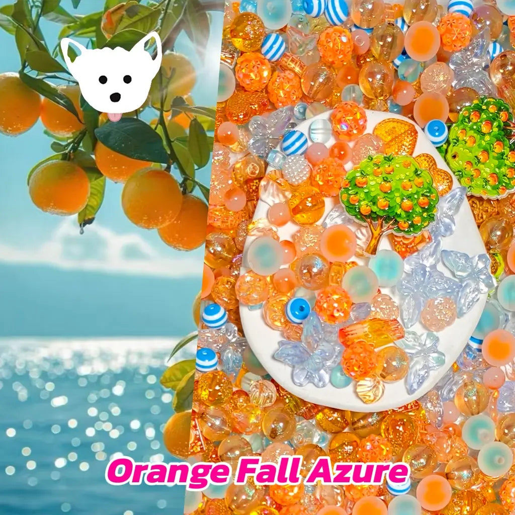 [New Arrival+2 Scoops] Orange Fall Azure for Bracelet/Hanging/Phone Chain - Open in live