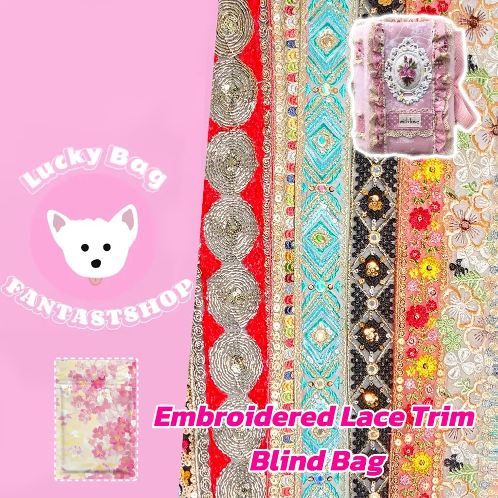 [New Arrival+10% Extra] Embroidered Lace Trim Blind Bag for Dress/DIY Crafts/Home Dector - Open in live