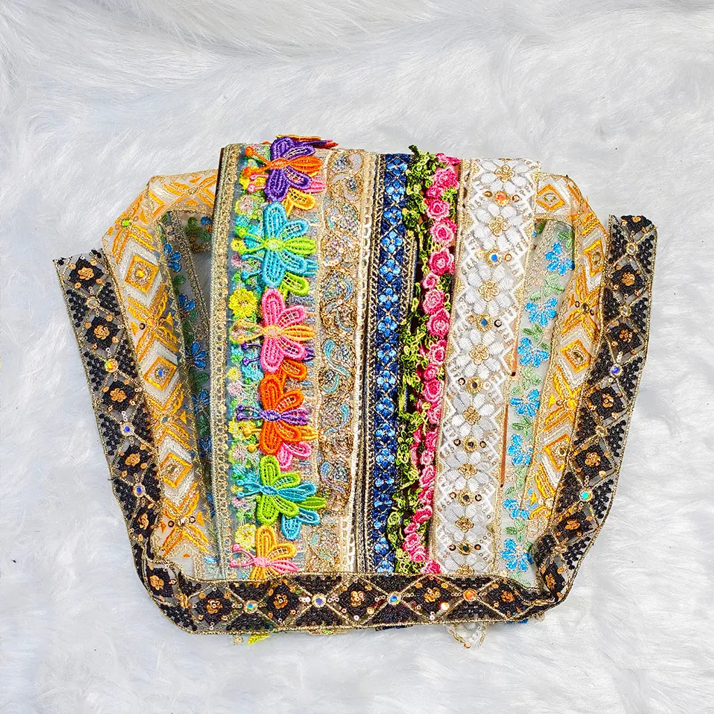 [New Arrival+10% Extra] Embroidered Lace Trim Blind Bag for Dress/DIY Crafts/Home Dector - Open in live