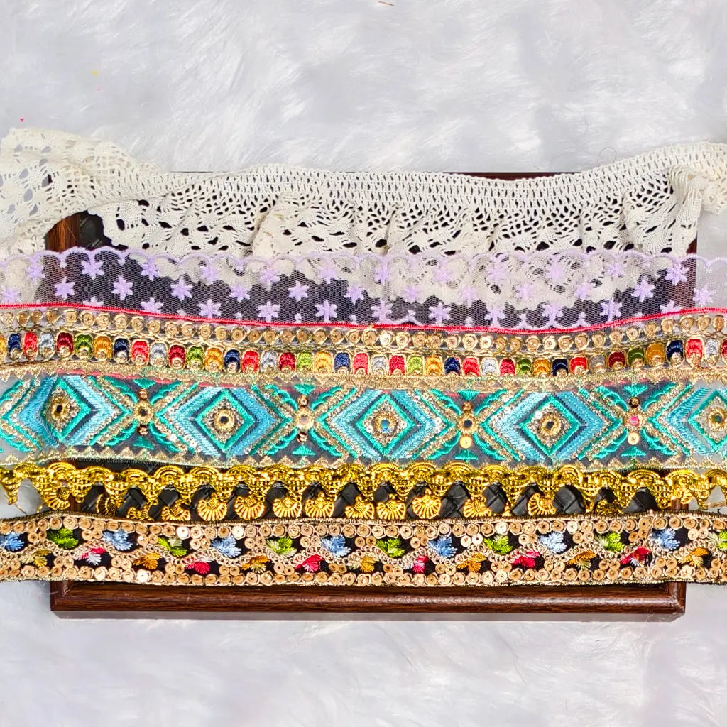 [New Arrival+10% Extra] Embroidered Lace Trim Blind Bag for Dress/DIY Crafts/Home Dector - Open in live