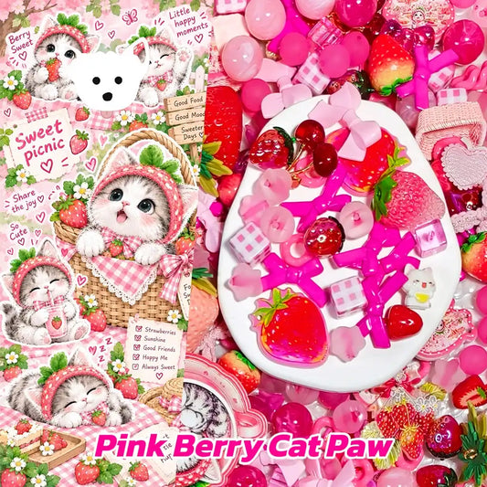 [New Arrival+2 Scoops] Pink Berry Cat Paw for Hanging/Pen - Open in live