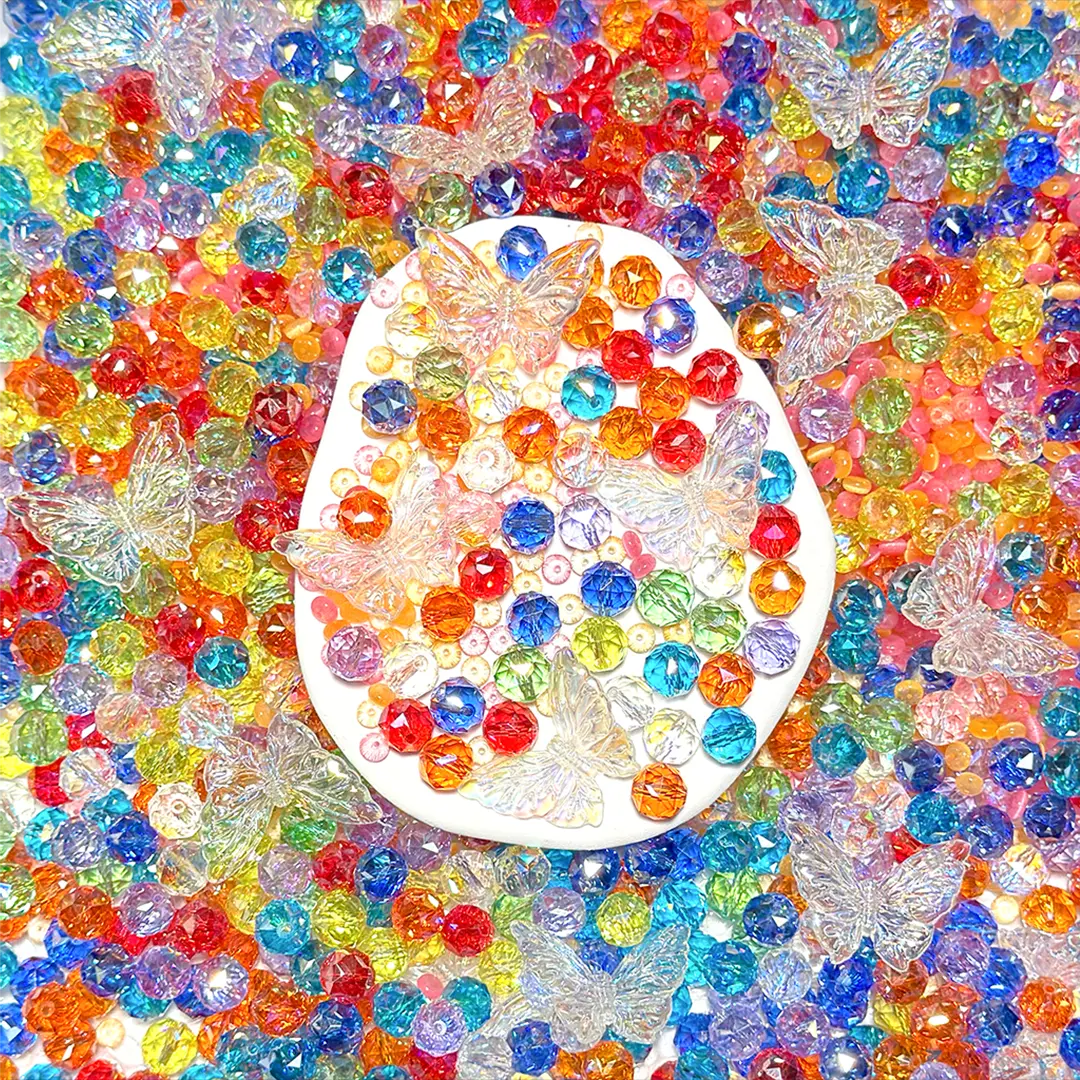 Crystal Rainbow Mix for Beadable Pen/ Key Chain/Bracelet - Open in live