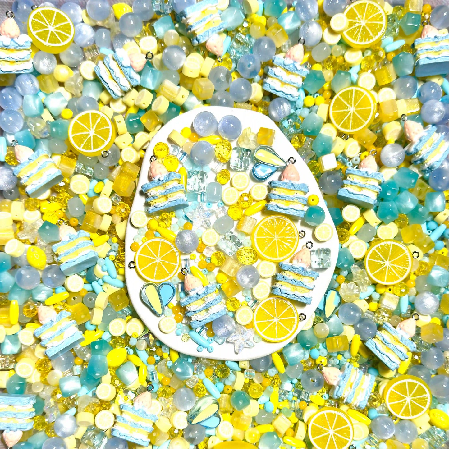 Azure Lemon Mix for Key/Phone Chain/Bracelet/Necklace- Open in live