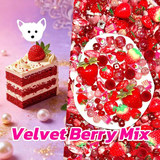 Velvet Berry Cake Mix for Key/Phone Chain/Bracelet/Necklace- Open in live