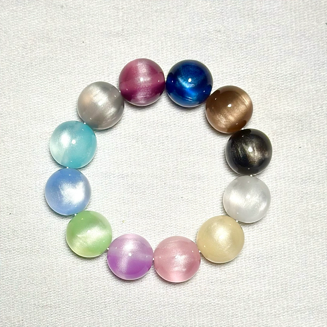 【BOGO】Iridescent Cat's Eye for Bracelet/Keychain - Open in live