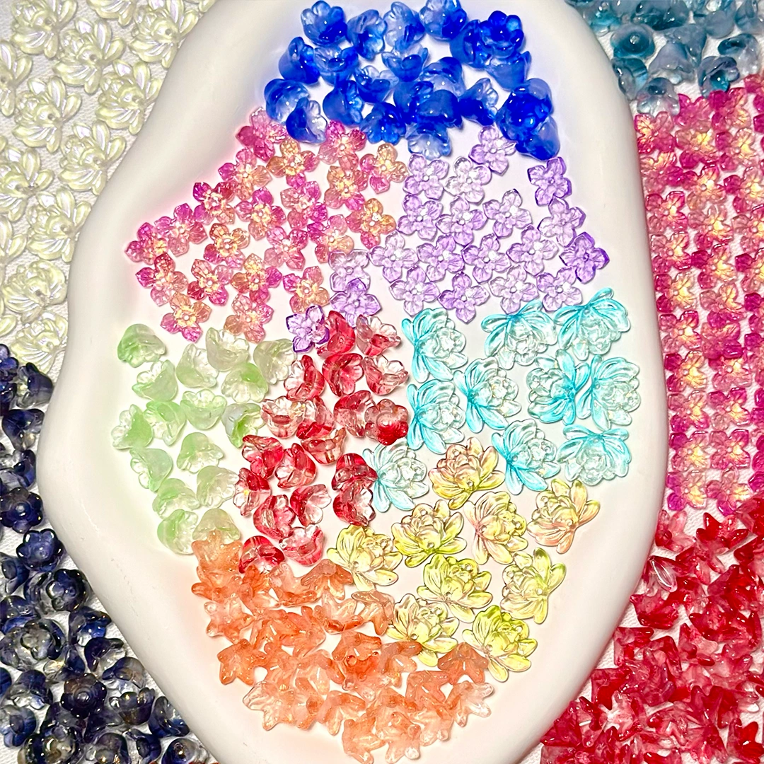 Glass Flower Beads Blind Bag for bracelet - Open in live