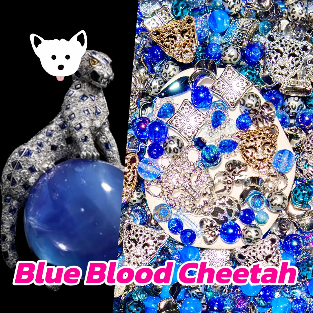 【New Arrival+1 Scoop】 Blue Blood Cheetah for Bracelet/Phone Chain- Open in live