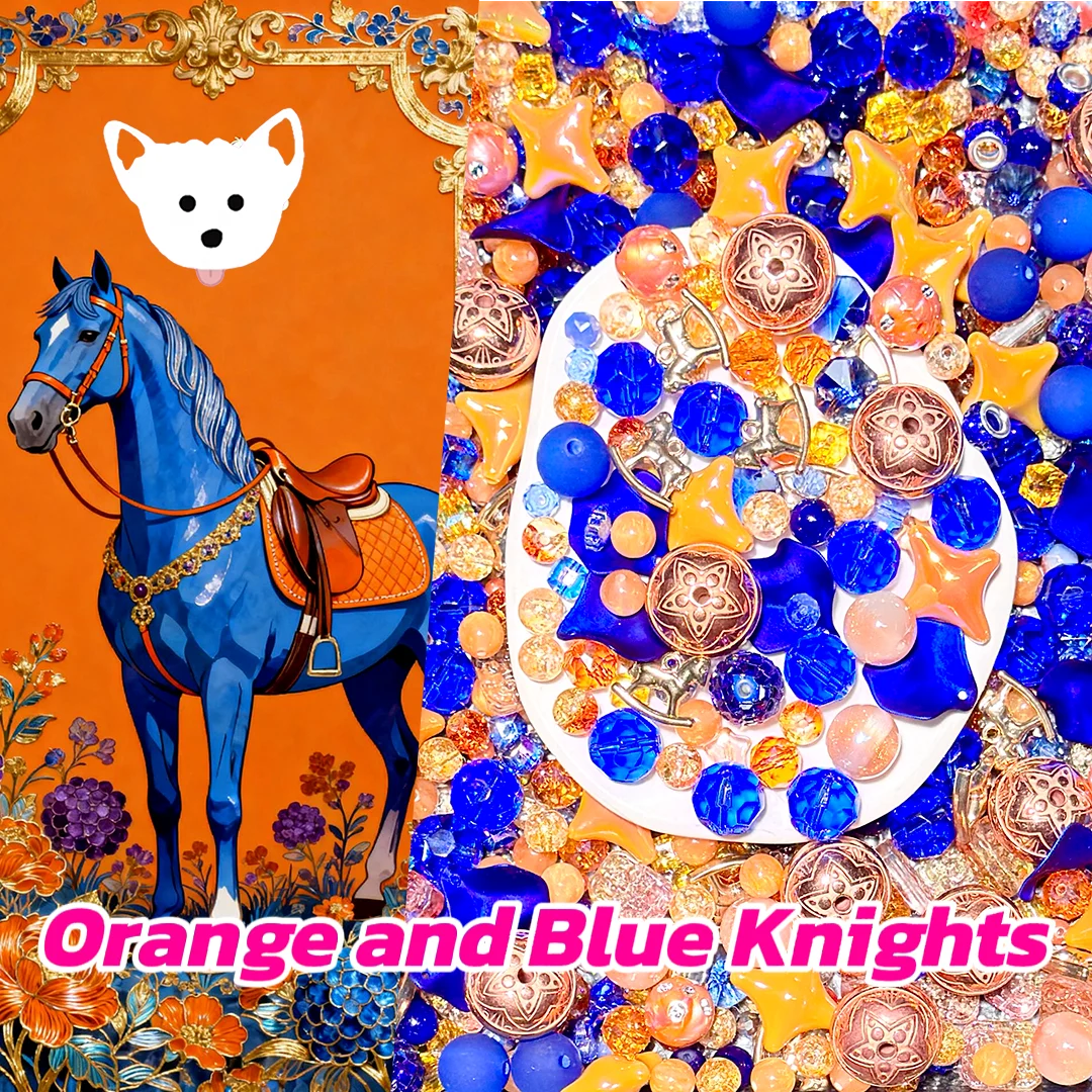 【New Arrival+1 Scoop】Orange and Blue Knights  for Bracelet/Phone Chain- Open in live