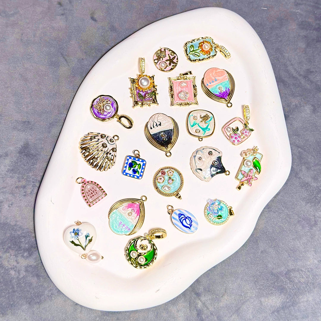 Oil painting Pendant Blind Bag for Necklace- Open in live