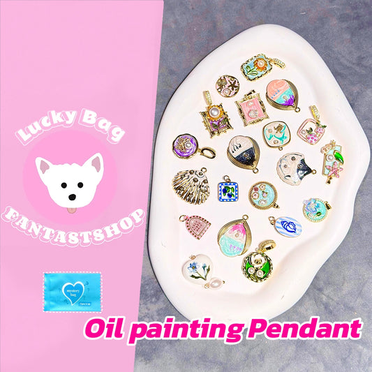 Oil painting Pendant Blind Bag for Necklace- Open in live