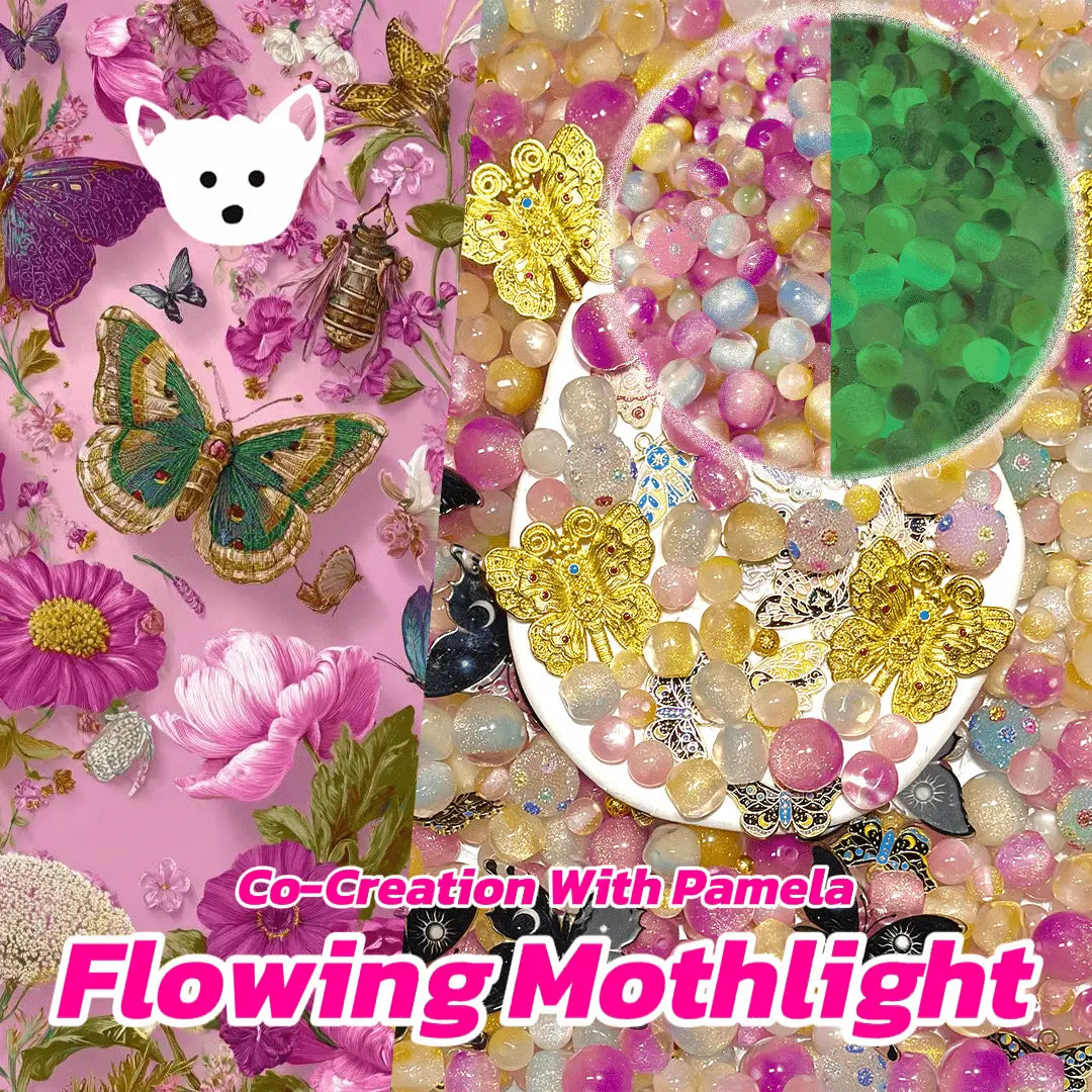 【Co-creation with Pamela】Flowing Mothlight for Key/Phone Chain/Bracelet/Hanging/Pen - Open in live