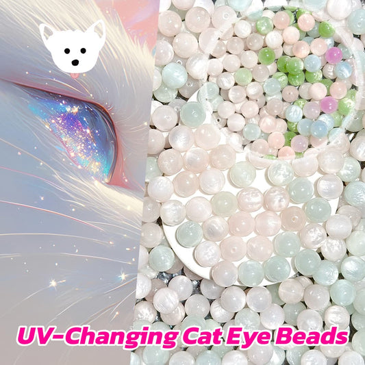 【New Arrival】UV-Changing Cat Eye Beads for Key/Phone Chain/Bracelet/Hanging- Open in live